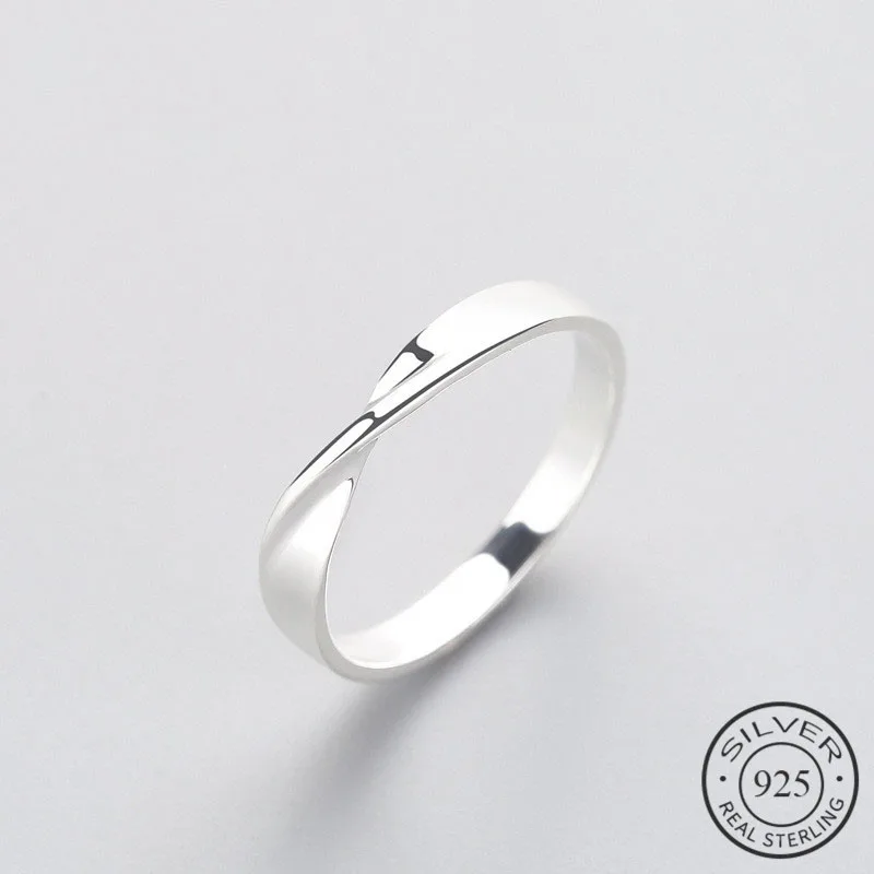 Женское минималистичное кольцо OL из серебра 925 пробы с геометрической волной |