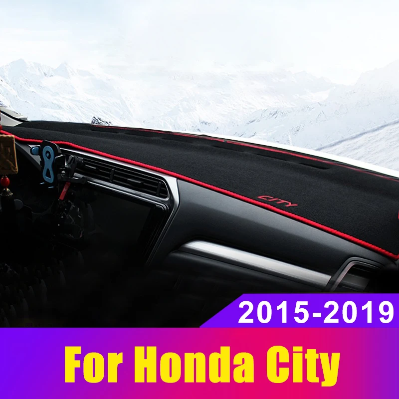 

For Honda City 2015 2019 Car Dashboard Cover Dash Mat Avoid Light Pad Instrument Platform Carpet Trim Accessories