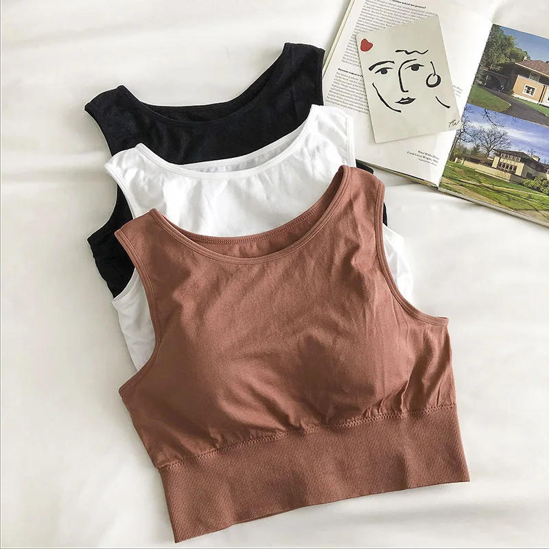 Original Seamless Sports Vest Women Tank Tops Gathered With Steel Ring 