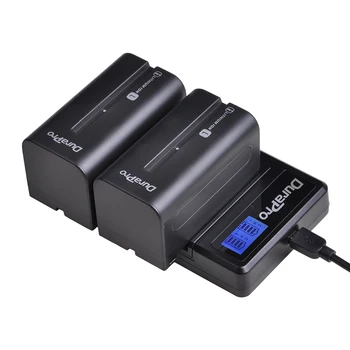 2PC 5200mAH NP-F750 NP-F770 Li-ion Camera Battery + LCD USB Dual Charger for Sony NP F970 F960 F550 F570 QM91D CCD-RV100 TRU47E
