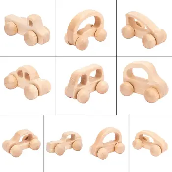 

Baby Teething Wooden Car Educational Blocks Teether Infant Grasping Chewing Toys