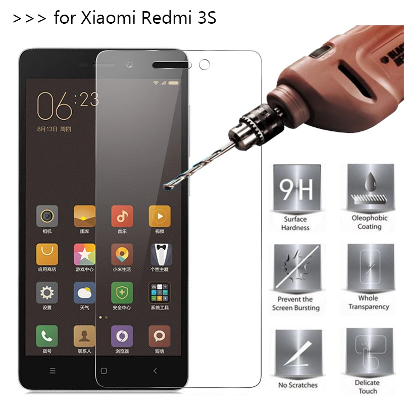 Защитная пленка для экрана телефона Xiaomi Redmi 3 s Premium из закаленного стекла pro 3X 2.5D 0 26