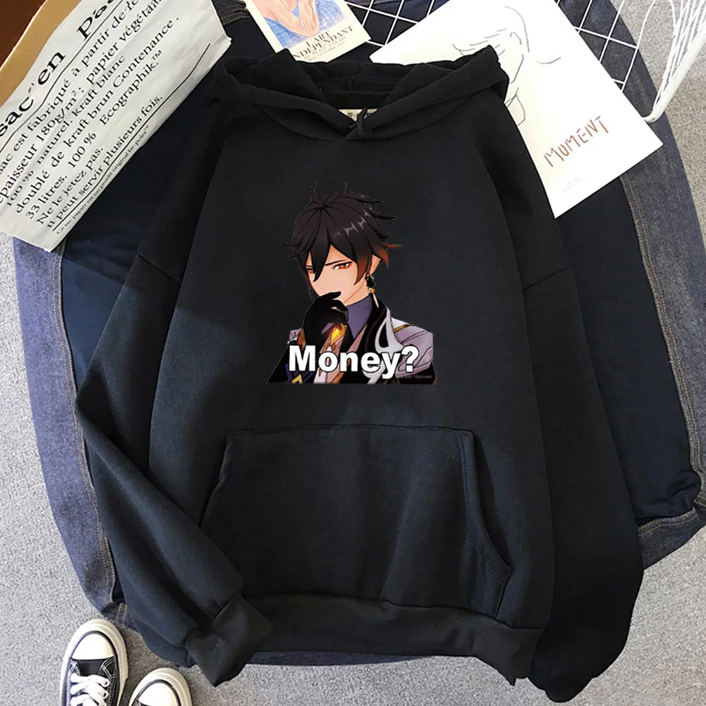 

Hot Game Anime Hoodie Zhong Li Print Genshin Impact Hoodies Women/Men Streetwear Kawaii Oversized Sweatshirt Harajuku