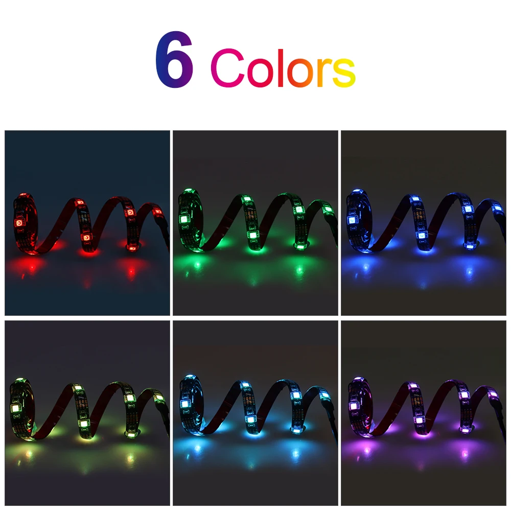 Светодиодная лента 5 в USB RGB Bluetooth беспроводной смарт-приложение управление ПК экран светильник на батарейках HDTV Настольный фоновый светильник 1 м 2 м