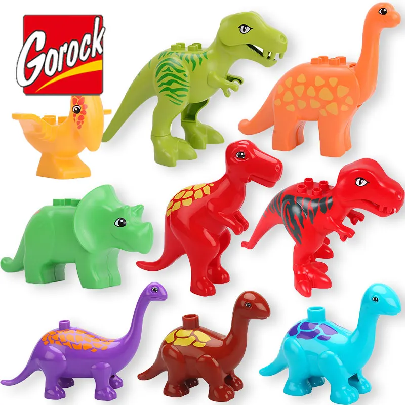 Jurassic Dinosaur Big Size Building Blocks Tyrannosaurus Triceratops Pterodactyl Brachiosaurus Dinosaurs Model Toys For Children | Игрушки и