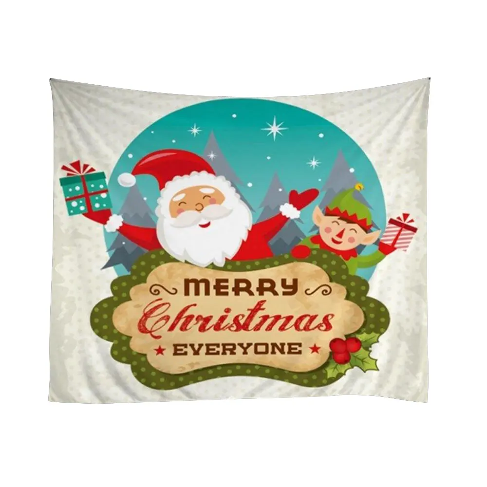 Wall Art Snowman Christmas Tapestry Tapestry Polyester Blanket Blanket Decor Throw Xams Home Santa Claus Wall Hanging
