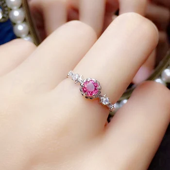 

Per jewelry Natural real colorful tourmaline ring Free shipping 0.25ct gemstone 925 sterling silver Fine jewelry Q2041615