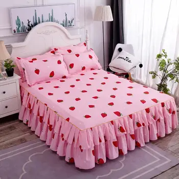 

20 Bedcover Floral Fitted Bed Sheet Soft Bedspread Bedroom Home Textile Cubrecama Single Queen Bedspread 2Free Pillowcase