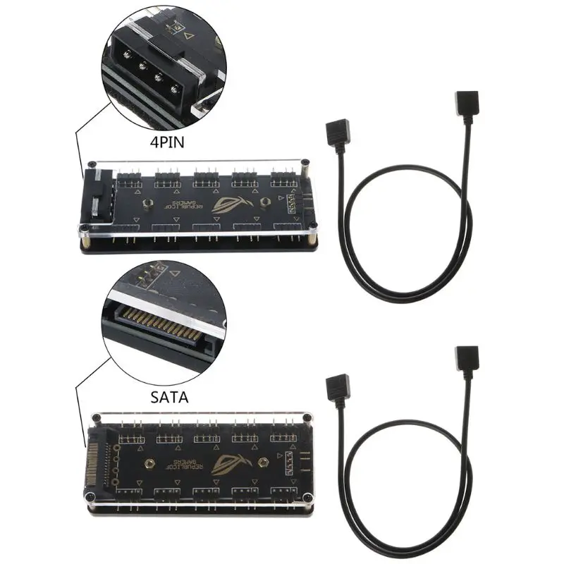 

11 Way 5V RGB LED Splitter HUB with PMMA Magnetic adsorption 5V 3Pin Controller