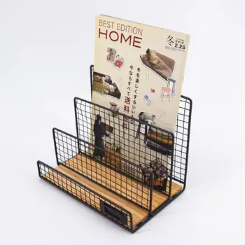 

3 Grid Iron Bookshelf Desktop Bill Document Storage Rack Magazine File Organizer 24BB