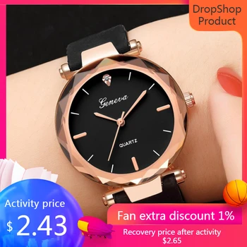 

Luxury Women Bracelet Watches Fashion Women Dress Fashion Womens Ladies Watches Geneva Silica Band Analog Quartz Wrist Watch#YY