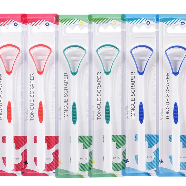 Y-Kelin Tongue Scraper Oral  Cleaner Brush Fresh Breath Cleaning Coated  Toothbrush  Hygiene Care Tools 6 pcs