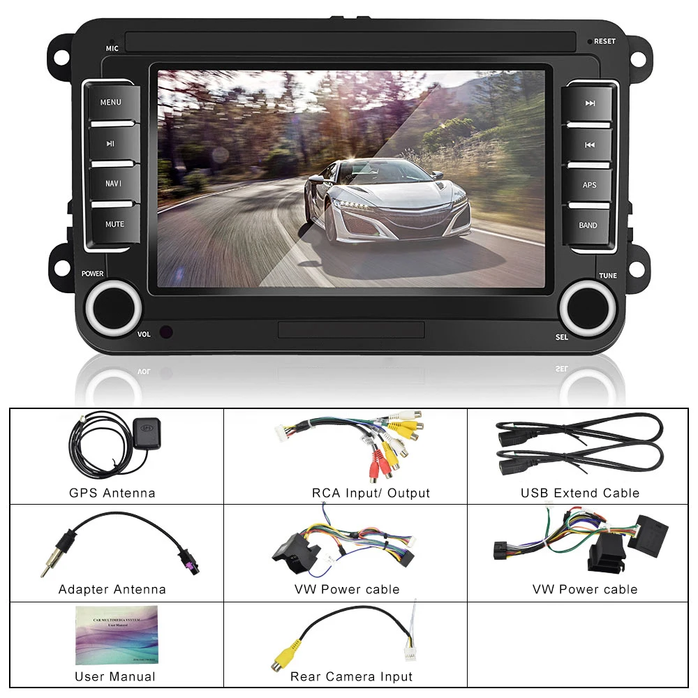 Camecho Android 8,1 Автомобильный мультимедийный playe 2 Din gps-навигатор для VW/Altea/Toledo/Leon/Skoda/Fabia/Octavia/Praktic/Yeti/Superb