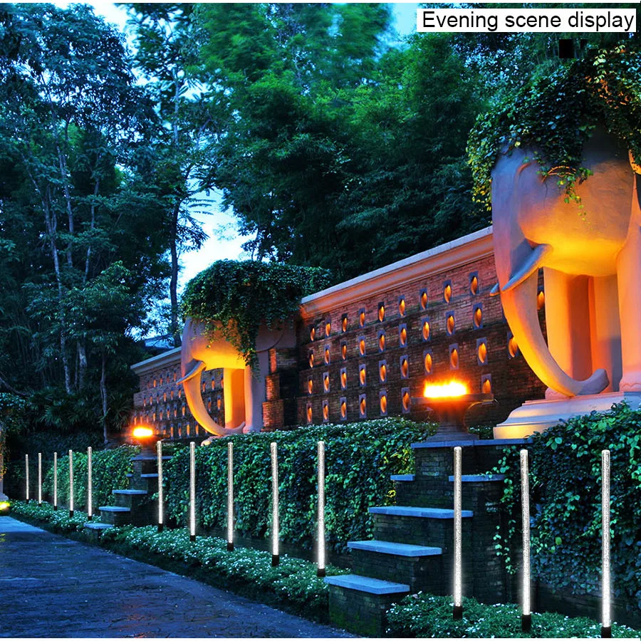 

Tube Solar Light Power Acrylic Bubble Pathway Lights Lamps Lawn Landscape Decoration Garden Stick Stake Night Light Lamp Set