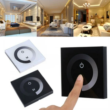 

DC 12V-24V Touch Controller Panel Switch Lights Dimmer Controller UK/EU Wall Mounted Switch For Single Color LED Light Strip