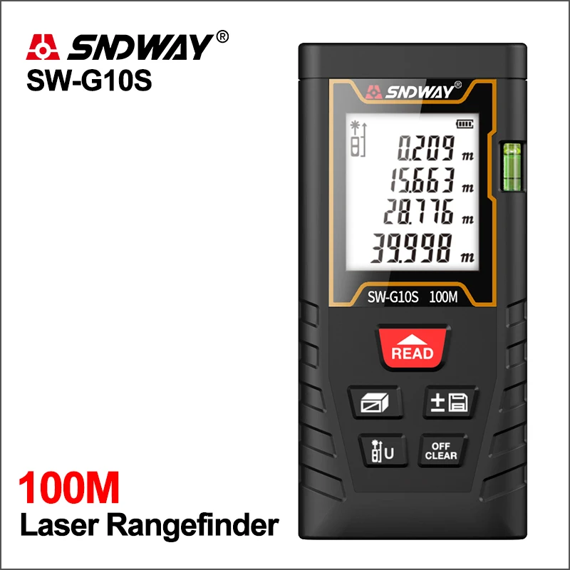 

Лазерный дальномер SNDWAY, прибор для измерения расстояния 80 м, рулетка, SW-G8S/10 с