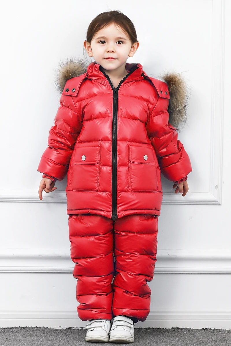 Теплая зимняя куртка на утином пуху для малышей; пальто для мальчиков; комплект одежды для девочек; детская парка; детская одежда; лыжный комбинезон; зимний комбинезон
