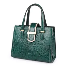 Натуральная кожа аллигатора темно-зеленый Женский кошелек из натуральной крокодиловой кожи женская сумка с верхней ручкой женская сумка на одно плечо
