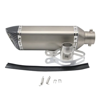 

51mm Universal Anodized Aluminum Motorcycle Exhaust Muffler Side MatteSilver