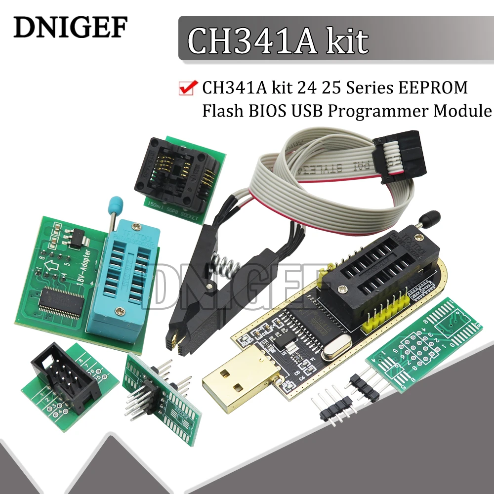 Ch341a Kit 24 25 Series Eeprom Flash Bios Usb Programmer Module Soic8 ...