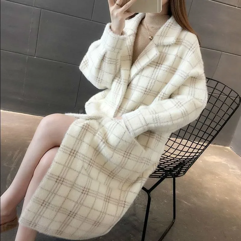 Yocalor тяжелая работа Abrigos Mujer Invierno размера плюс толстый Средний длинный кардиган свитер осень зима водно-бархатное пальто