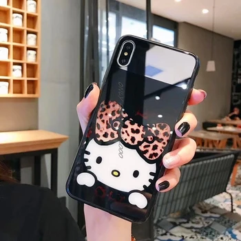 

Cute Hello kitty bow-knot minnie fundas mirror Phone Case for Apple iphone 11 pro max 8 7 6 6S Plus X XS MAX XR COVER