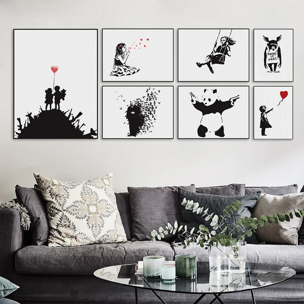 

New Black and White Graffiti Motivational Poster Prints Black White Wall Art Canvas Painting Education Picture Modern Home Decor