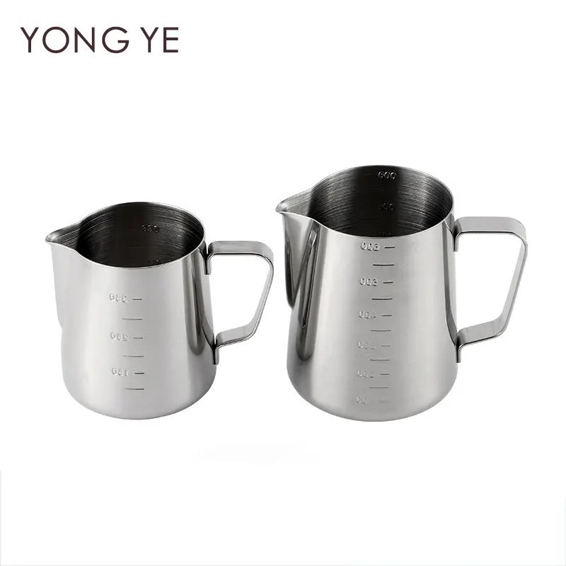 

600ml Thick 304 Stainless Steel Beak Steam Pitcher with Measuring Coffee Cup Frothing Pitcher Hit the Pitcher