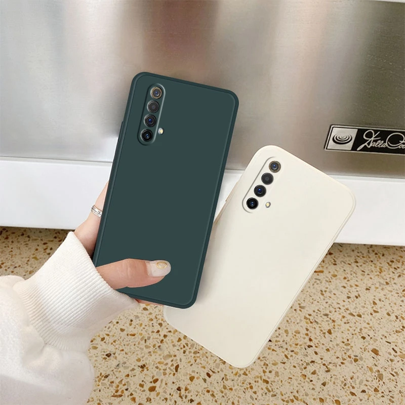 Оригинальный квадратный симпатичный чехол из жидкого силикона для OPPO REALME X7 7 7PRO C17