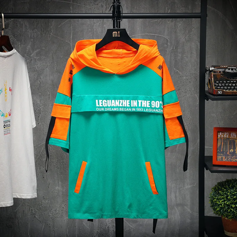 

2019 Summer New Style Japanese-style Display Rack Guapai Large Size Contrast Color Workwear Short Sleeve M-5x Ht213