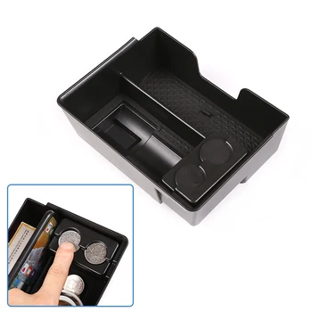 

For Tesla Model 3 2017-2019 Center Console Organizer Tray, Armrest Storage Box Tray with Charging Adapter Holder + Coin Box