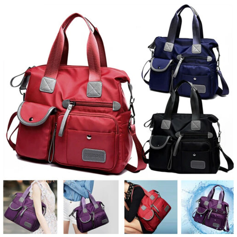 

Women Nylon Multifunction Handbag Waterproof Messenger Travel Multi Pockets Large Capacity With Shoulder Strap Tote Fashion Men