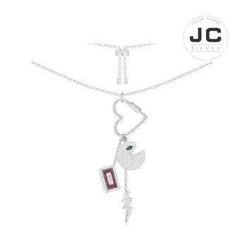 

New Fashion Charms Silver 925 Original Copy Jewelry,Silver Love 80S Necklace For Women With Mono Logo Zircon Gift Box