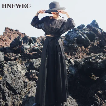 

2020 new summer fashion women high waist wide legs full length pants waist belt women trousers V354