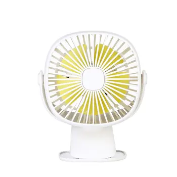 

Square Box 360 degree Rotatable Usb Night Light Fan Desktop Student Office Dormitory Desk Clip Fan Bed Mute
