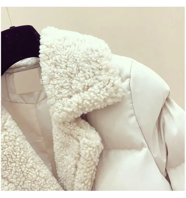 Woherb женские стеганые куртки из овечьей шерсти зимняя свободная элегантная верхняя одежда Стеганое пальто теплая парка Женская однотонная куртка 23403