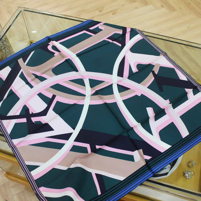 

KMS Spring and summer abstract letters wild temperament silk silk scarf twill silk square scarf 65*65cm//25G