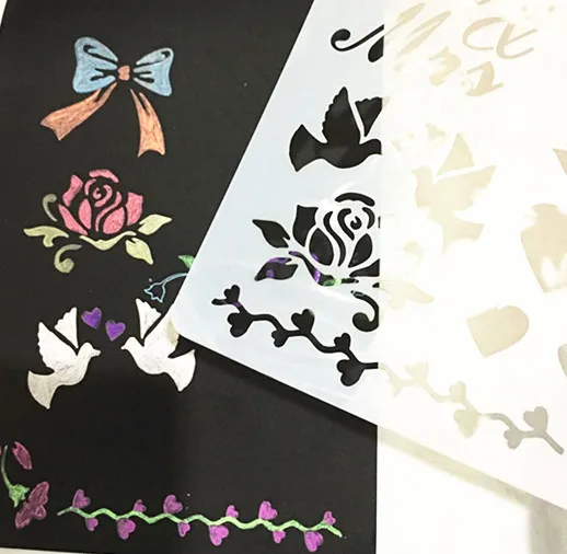 Окрашенные шаблоны темы инструмент кружева фигура ноги DIY окрашенный Шаблон Линейка вторая серия 20-выбранный