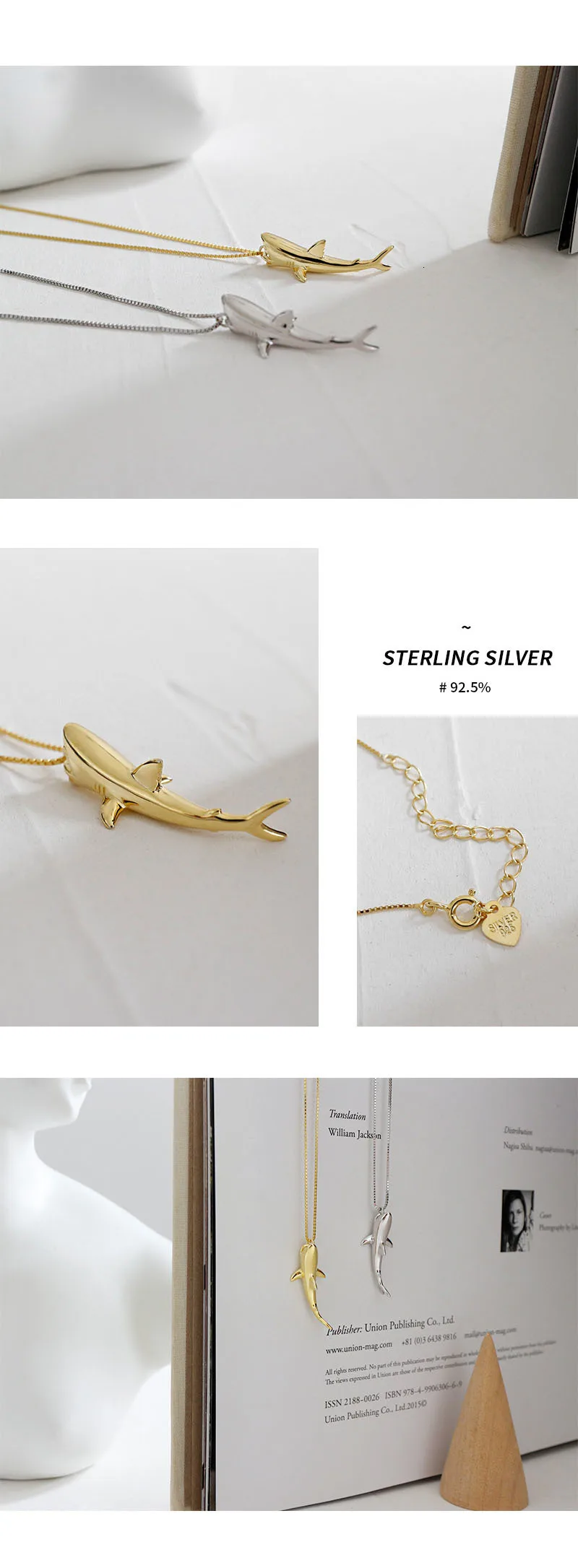 S'STEEL, 925 пробы, серебряное ожерелье с подвеской, Акула, Colgante Plata, воротник, Mujer, роскошные дизайнерские ювелирные изделия для женщин, хорошее ювелирное изделие