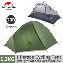 Naturehike 2022 Ultralight Cycling Tent 20D Silicone Portable Camping Tent  1 Man Outdoor Backpack Waterproof Tent With Free Mat