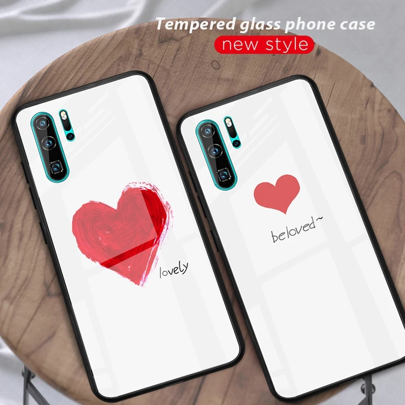 Tempered Glass Case For Huawei P30 Pro Case Gradient Painted Cover For Huawei Mate 20 Lite Case For Huawei P30 Lite Mate 20 Pro Cover Coque Funda