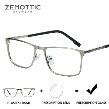 

ZENOTTIC Prescription Glasses For Men Optical Eyeglasses Square Frame Anti-blue Light Photochromic Progressive Glasses Eyewear