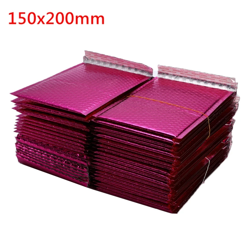 150x200mm rose red 50 шт./лот Позолоченные бумажные Пузырьковые конверты, пакеты для почтовых отправлений, мягкий пузырьковый почтовый пакет, разные характеристики - Цвет: 150x200mm rose red