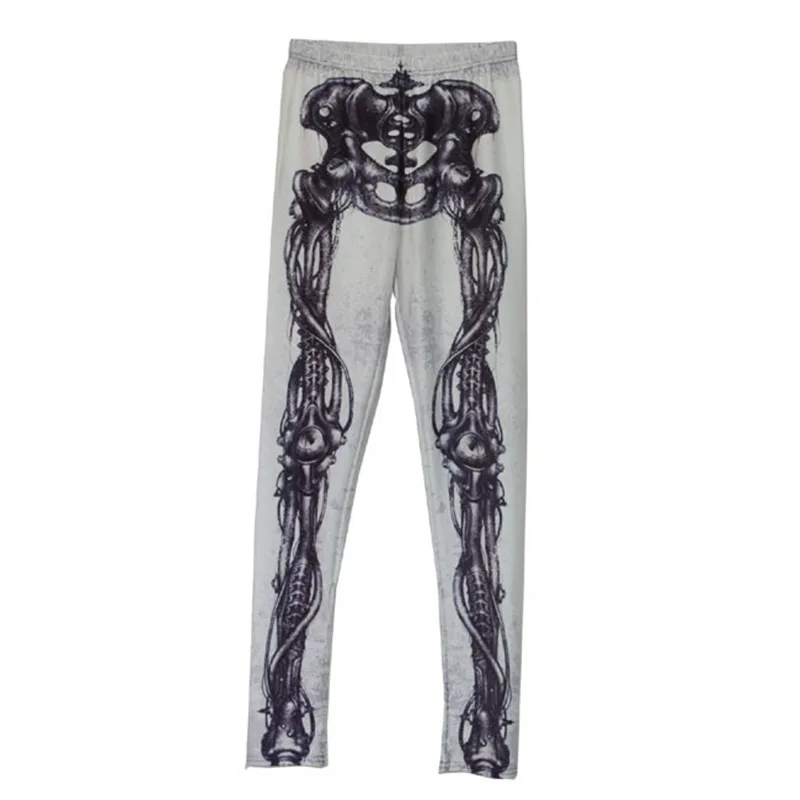 European American digital female mechanical skeleton printed leggings Workout Push Up Fashion Running sweat-absorbent sexy hip