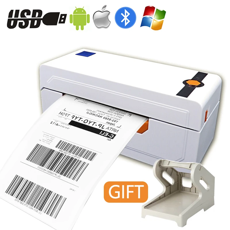 4 дюймовый термопринтер штрих кода Принтер этикеток USB Bluetooth порт для Ebay Etsy Shopify × 6