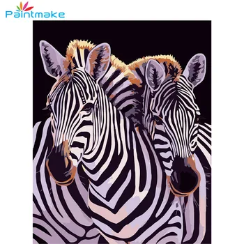 

Paintmake Horse DIY Paint By Numbers For Kids Adult Digital Oil Painting On Canvas Zebra Home Art Decorative paintings
