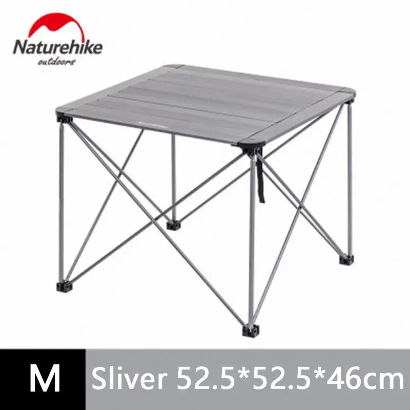 Naturehike алюминиевый сплав складной стол для кемпинга стол для ноутбука наружные столы для барбекю портативная легкая мебель для пикника - Цвет: Sliver-M