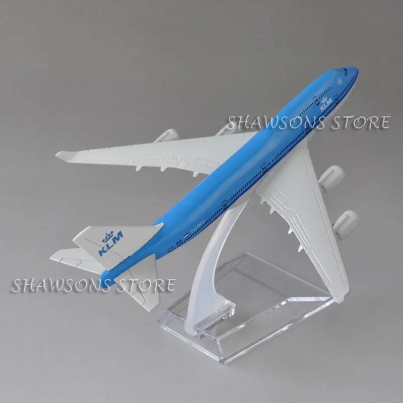 Литая под давлением металлическая 1:440 игрушка в виде самолета Boeing 747-400 KLM Airliner 16 см миниатюрная копия