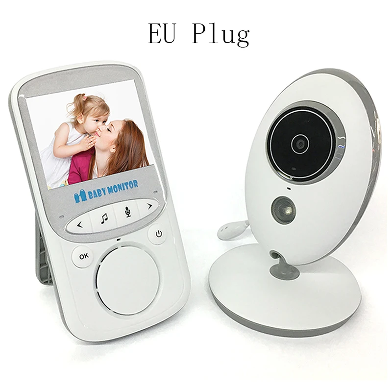 VB605 беспроводной видеоняня уход за ребенком безопасность 2,4 дюймов цветной ЖК-экран видео спящий ночное видение монитор безопасности - Цвет: EU Plug