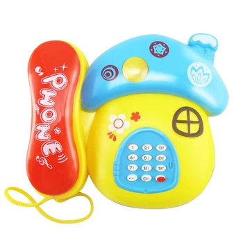 

Baby Toys Sound Light Early Childhood 0-12 Months Cartoon Mushrooms Telephone Children Musical Electronic Toy Phone Random Color